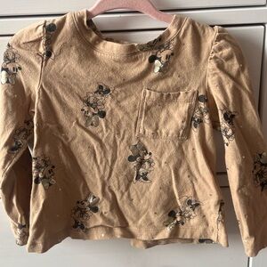 GAP Girls Beige Long-Sleeve Tee with Cartoon Character Print
